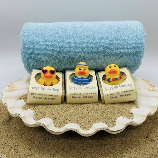 SARATOGA SOAP COMPANY - Summer Surf's Up Duckling Handmade Soap Bar for Kids VEGAN