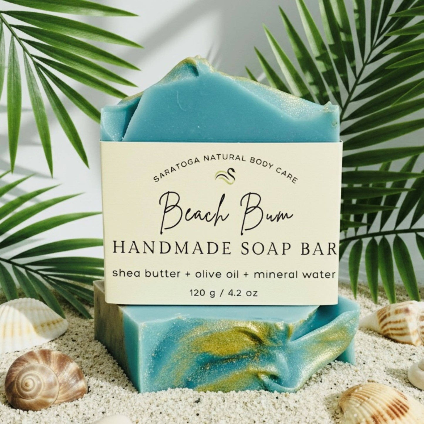 SARATOGA SOAP COMPANY - Beach Bum Handmade Soap Bar VEGAN Cold Process Soap
