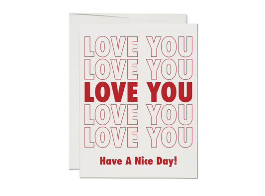 Red Cap Cards - Grocery Bag love greeting card