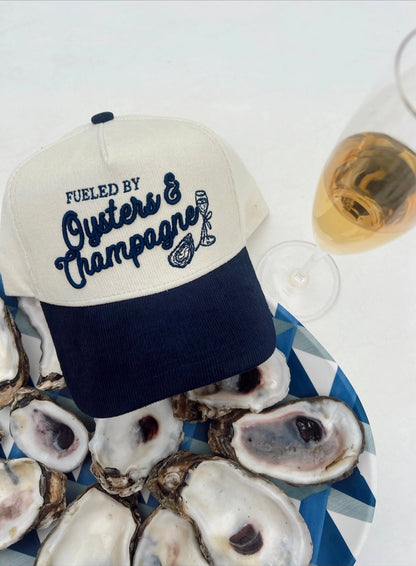 Oysters & Champagne - Navy Corduroy Trucker Hat