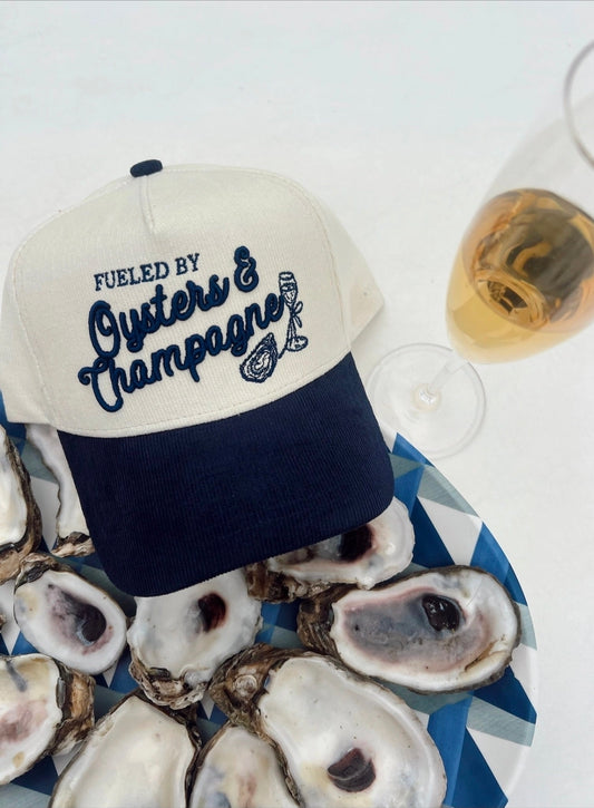 Oysters & Champagne - Navy Corduroy Trucker Hat