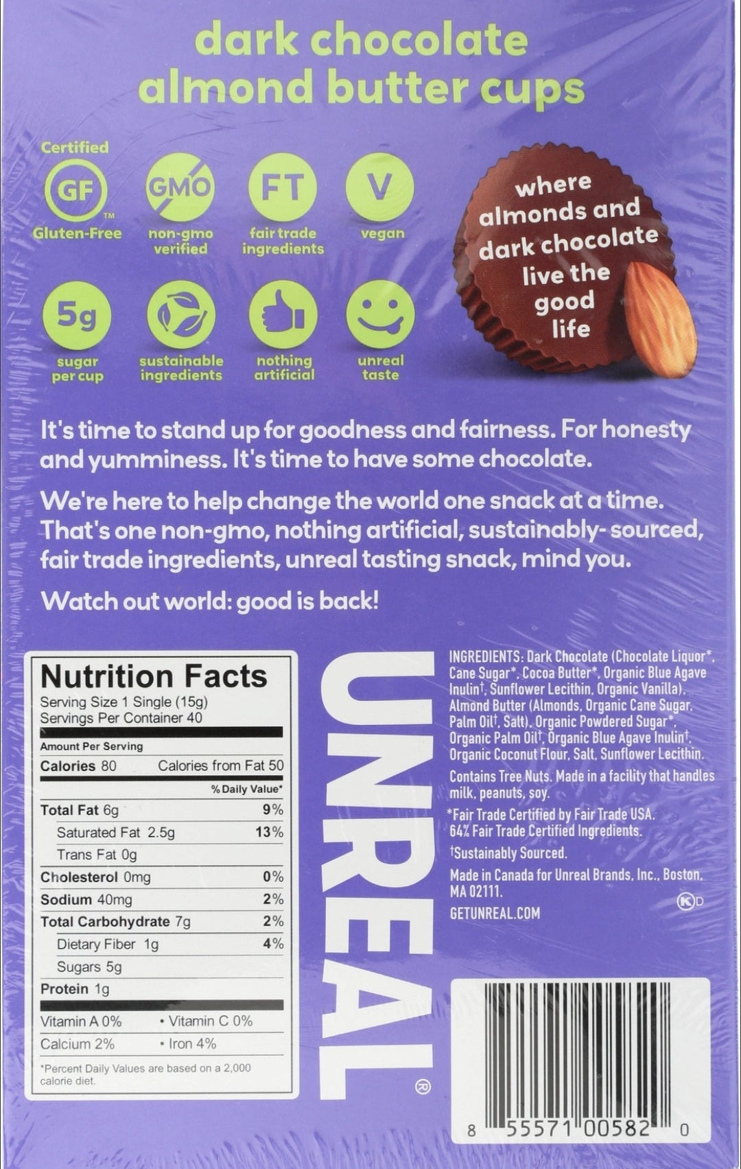 Unreal Dark Chocolate & Almond Butter